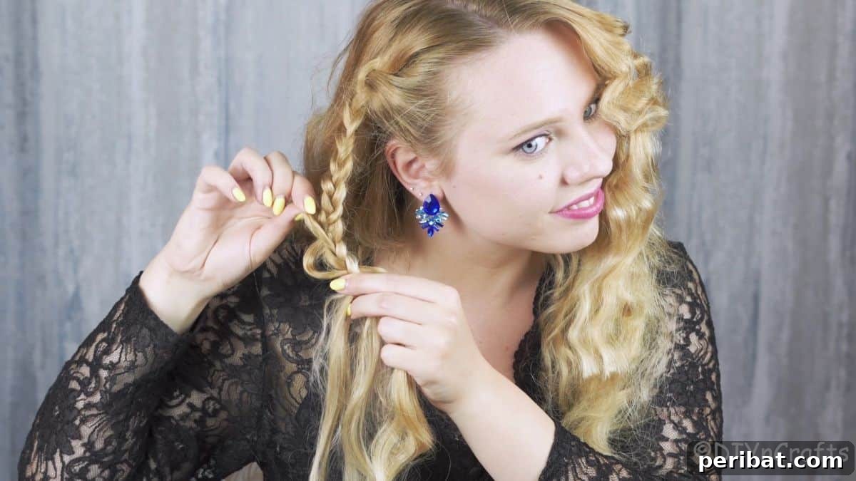 sides of braid being loosened