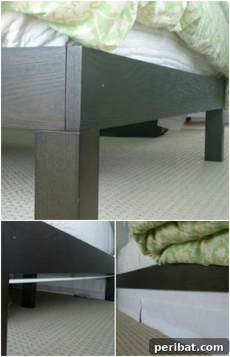 Tension Rod Bedskirt for Hidden Storage