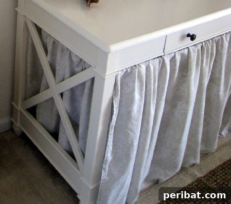 Table Skirt with Tension Rods