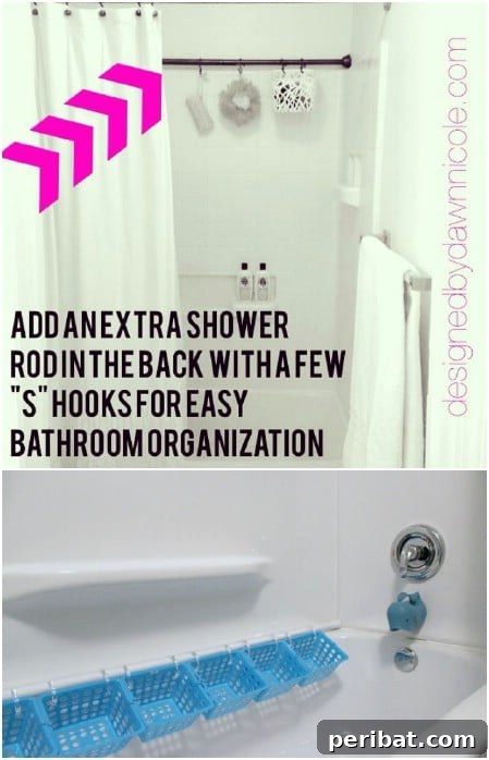 Shower Organizer using a Tension Rod