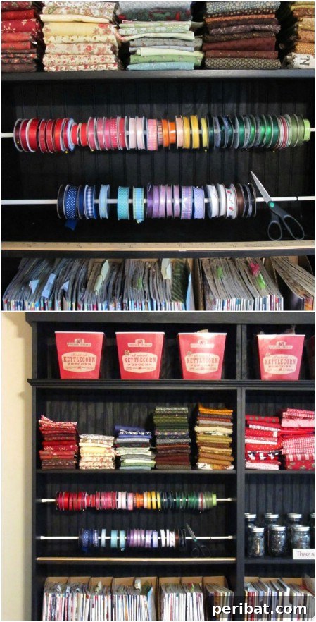 Tension Rod Ribbon Rack