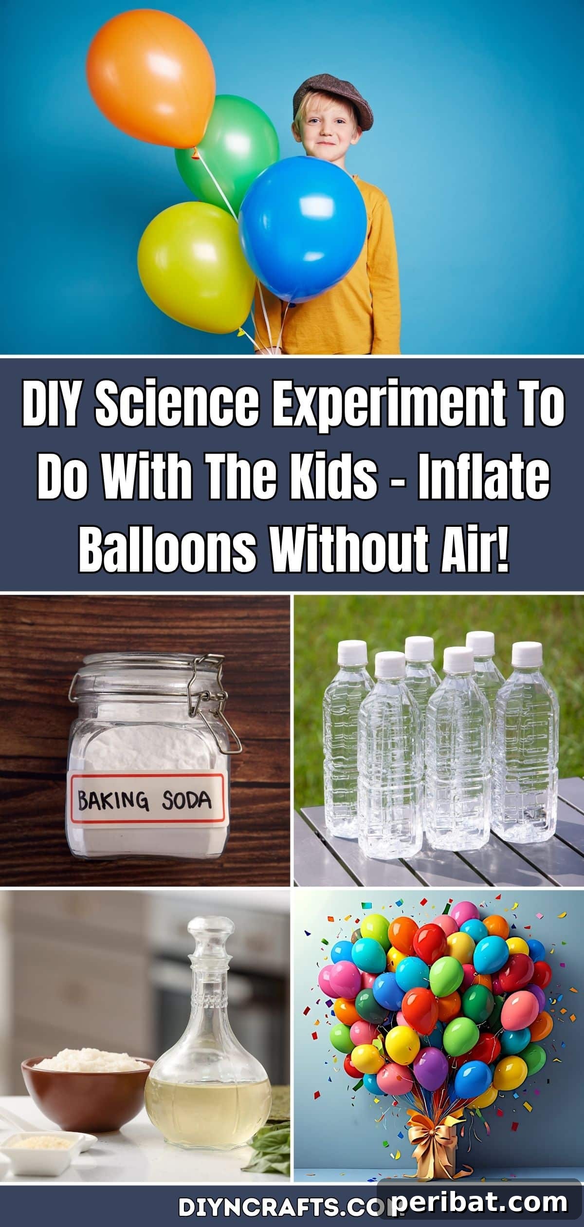 DIY Balloon Magic: Inflate Without Air for Kids! 2 DIY Science Experiment To Do With The Kids – Inflate Balloons Without Air! pinterest image