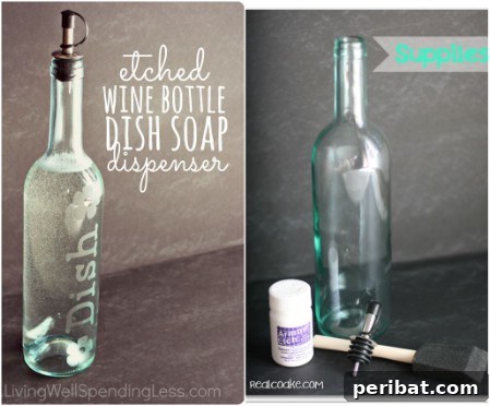 26 Stunning Empty Wine Bottle Upcycling Projects 21 DIY Wine Bottle Dish Soap Dispenser