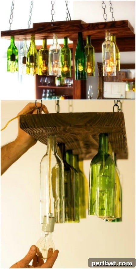 26 Stunning Empty Wine Bottle Upcycling Projects 27 Rustic Wine Bottle Chandelier