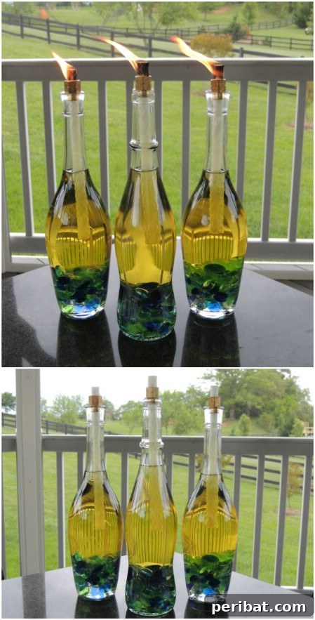 26 Stunning Empty Wine Bottle Upcycling Projects 28 Wine Bottle Tiki Torches