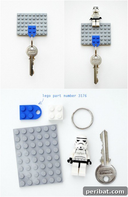 Minik Oyuncakların Büyük Dönüşümü: 25 Yaratıcı Yeniden Kullanım Projesi 11 Lego Key Holder