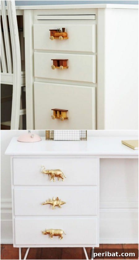 Minik Oyuncakların Büyük Dönüşümü: 25 Yaratıcı Yeniden Kullanım Projesi 24 Drawer Knobs
