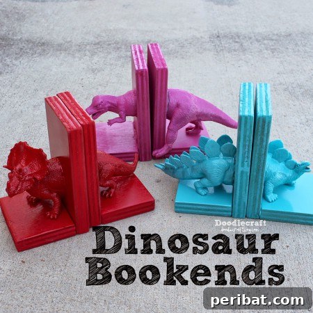 Minik Oyuncakların Büyük Dönüşümü: 25 Yaratıcı Yeniden Kullanım Projesi 7 Dinosaur Bookend