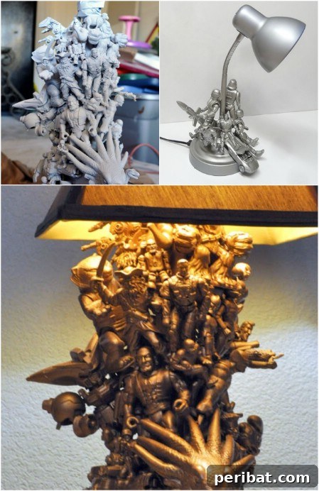 Minik Oyuncakların Büyük Dönüşümü: 25 Yaratıcı Yeniden Kullanım Projesi 10 Toy Lamp