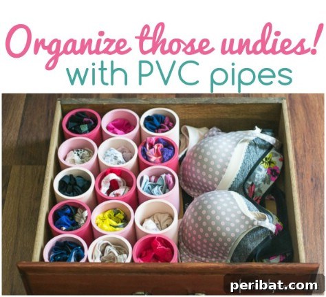 85 Genius Home Organization and Storage Hacks for Every Space 18 Underwear rolled and stored in colorful PVC pipes