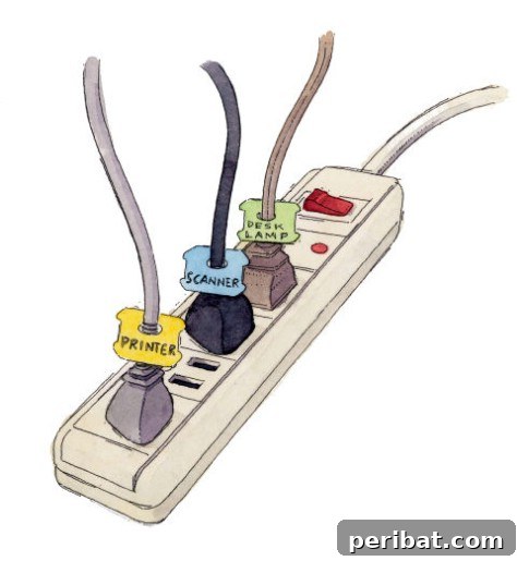 85 Genius Home Organization and Storage Hacks for Every Space 27 Plastic bread tags used to label power cords