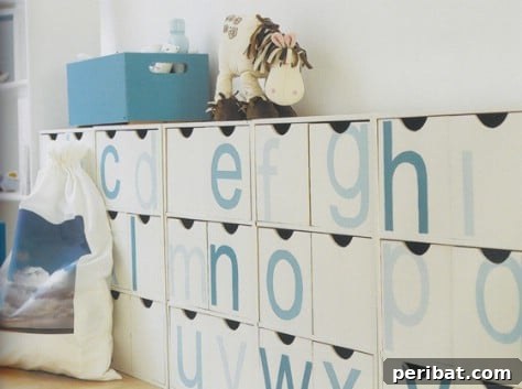85 Genius Home Organization and Storage Hacks for Every Space 85 Cubbies labeled with large letters for children's toys