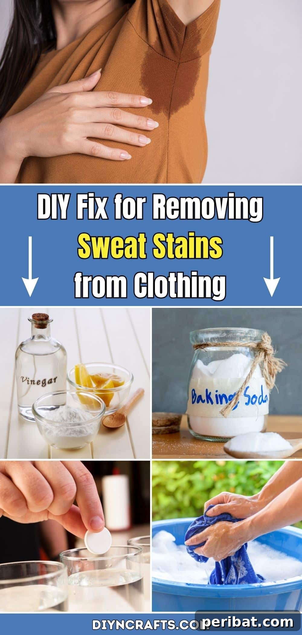 Effortless DIY Methods to Banish Sweat Stains from Clothes 2 DIY Fix for Removing Sweat Stains from Clothing pinterest image