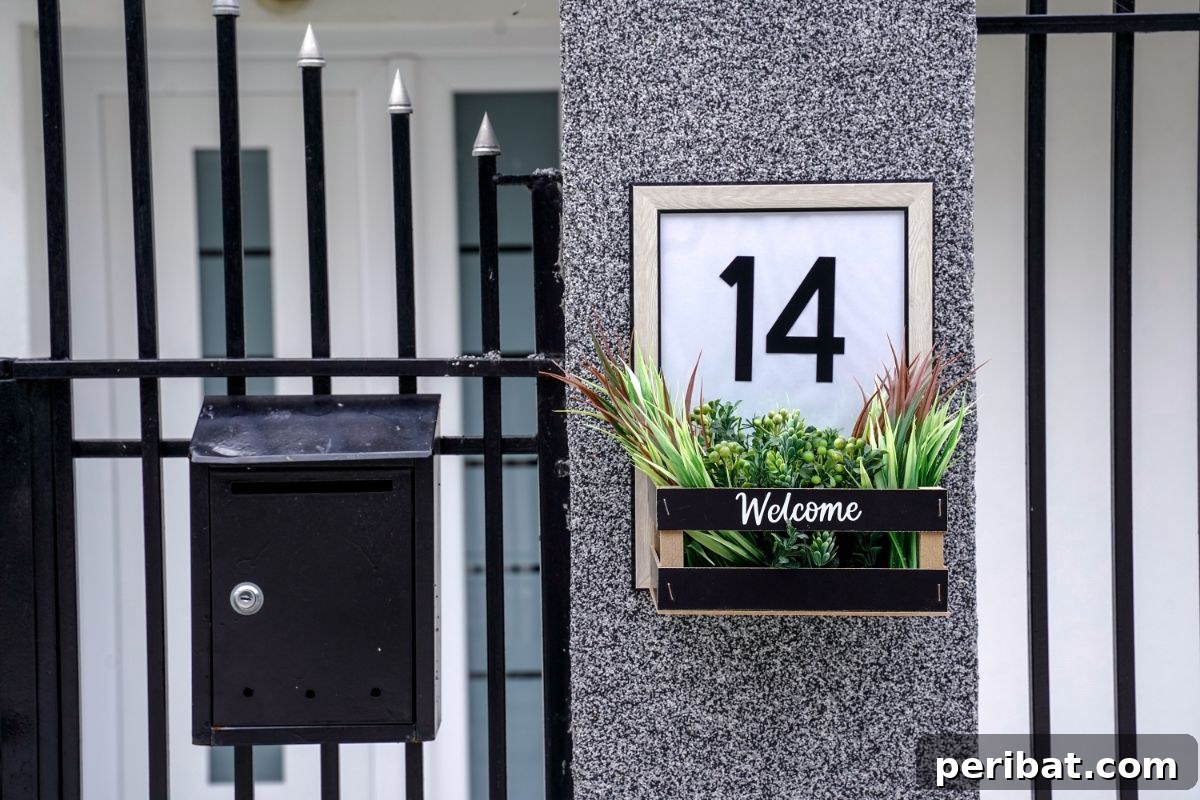 Create Custom Address Signs with Your Cricut 22 welcome across basket on house number sign