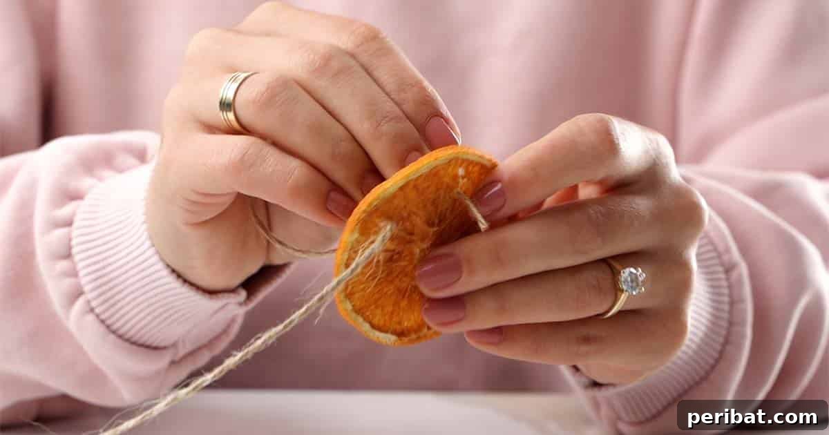 Citrus Slice Garland 9 how to make a dried orange garland