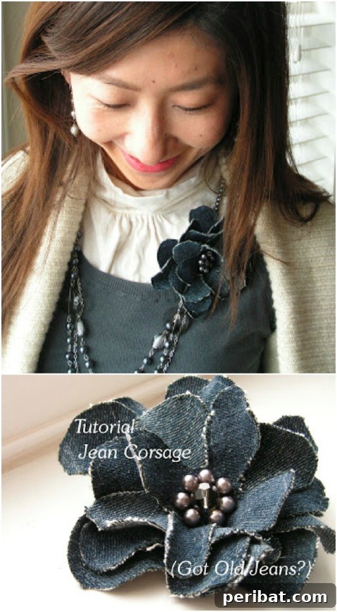 Easy DIY denim corsage tutorial for beginners