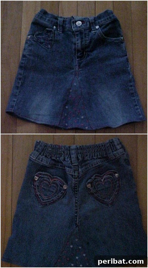 DIY jean shorts to skirt conversion tutorial
