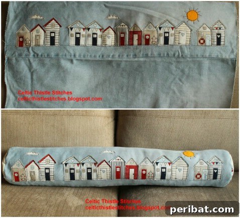 DIY denim draught excluder from old jean leg