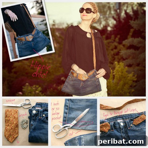 DIY recycled denim handbag with stylish design
