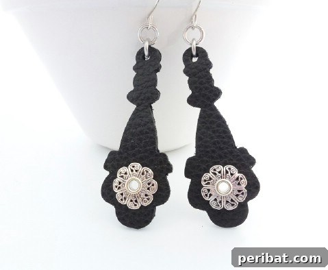 DIY die-cut denim earrings craft project