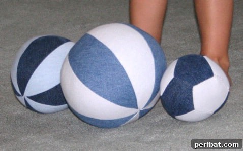 DIY denim play balls for kids and pets