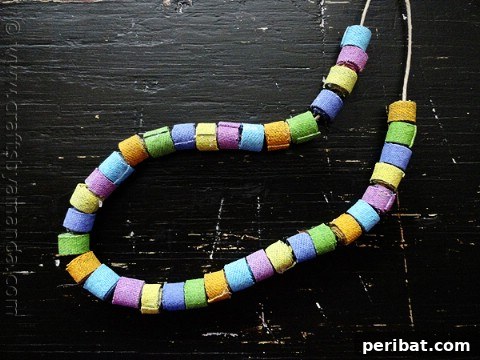 DIY painted denim beads for jewelry making