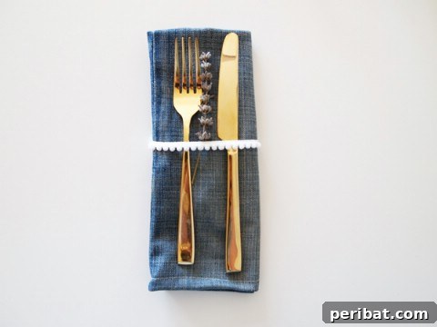 DIY denim cloth napkins for an eco-friendly table setting