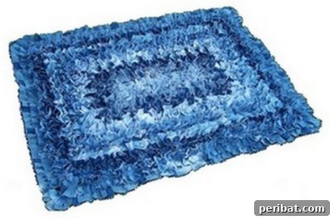 DIY recycled denim rag rug for home decor