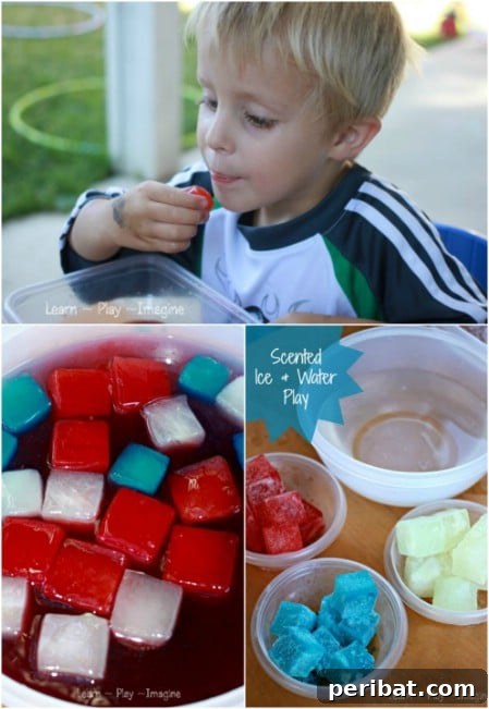 Play with scented ice and water.