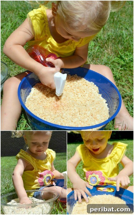 Play with Rice Krispies.