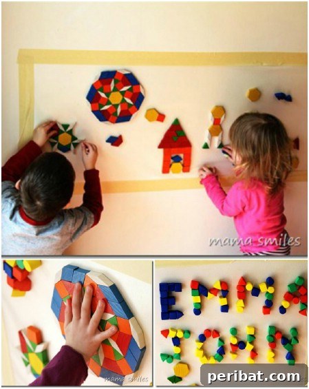 Create mosaics on the wall.