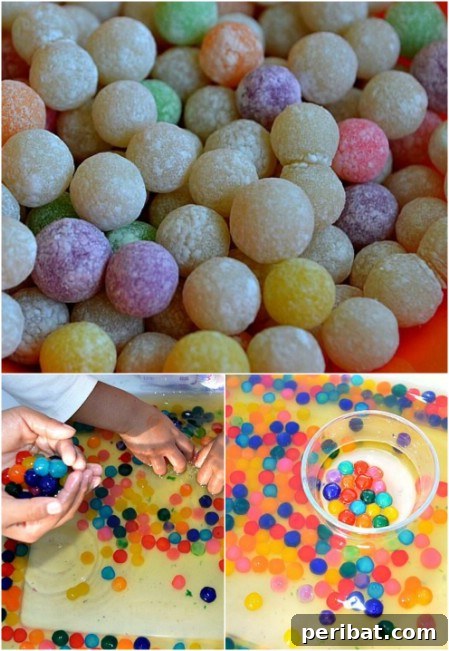 Make edible “water beads.”