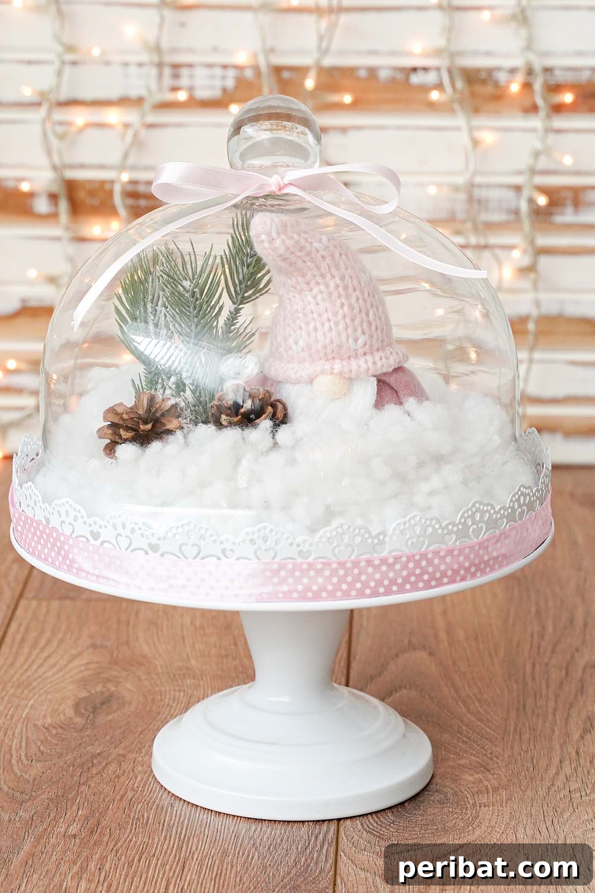 Effortless Festive Cloche Display 2 easy diy pastel christmas cloche centerpiece