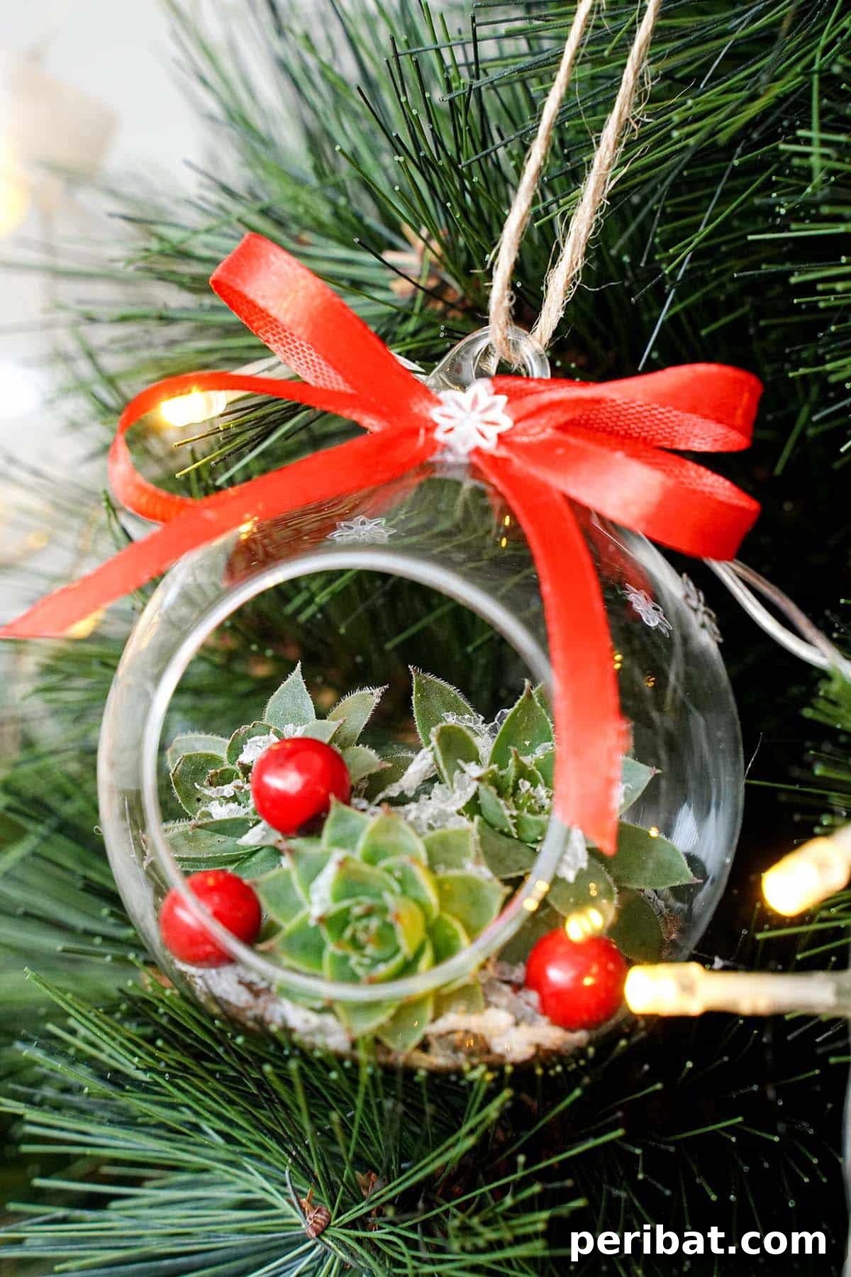 Botanical Baubles 3 Succulent Christmas Ornaments for gardening Christmas tree