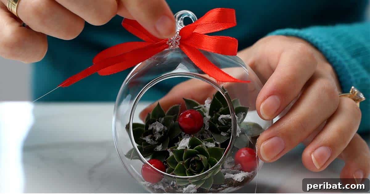 Botanical Baubles 9 Succulent Christmas ornaments gift for a gardener