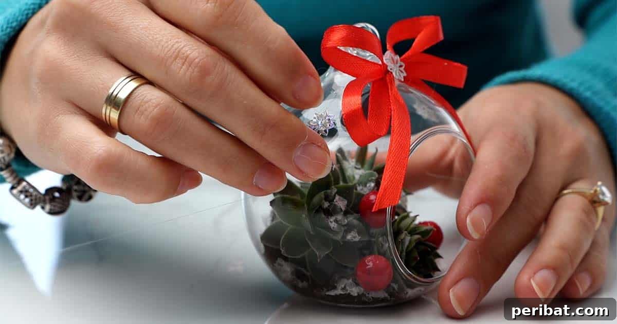 Botanical Baubles 10 Gift idea for a gardener succulent Christmas ornaments
