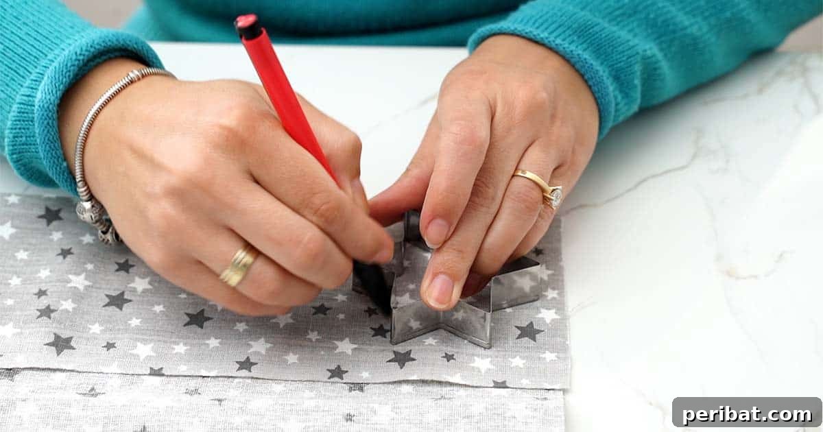 how to draw a star to make a DIY Fabric Star Ornaments