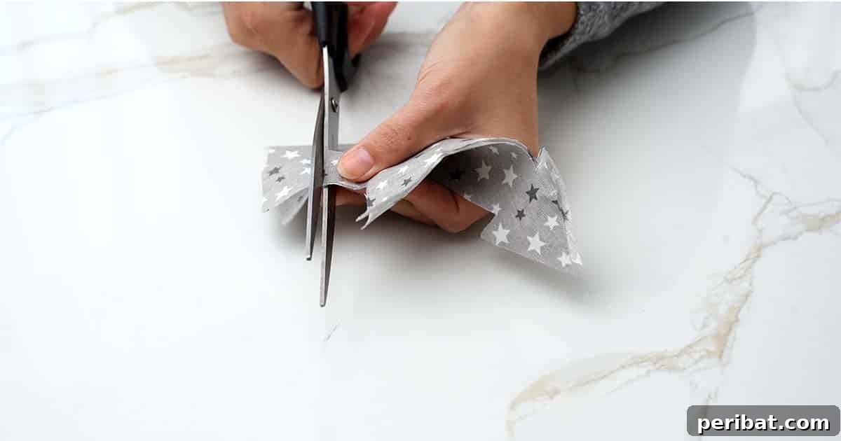 Cutting fabric for Christmas tree ornaments
