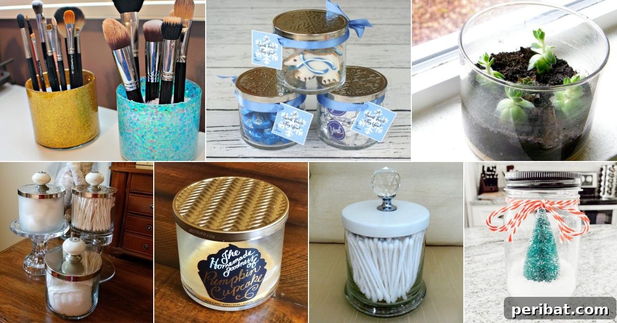 Beyond the Wick: Creative Candle Jar Transformations 2 18 Ways to Repurpose Candle Jars facebook image.