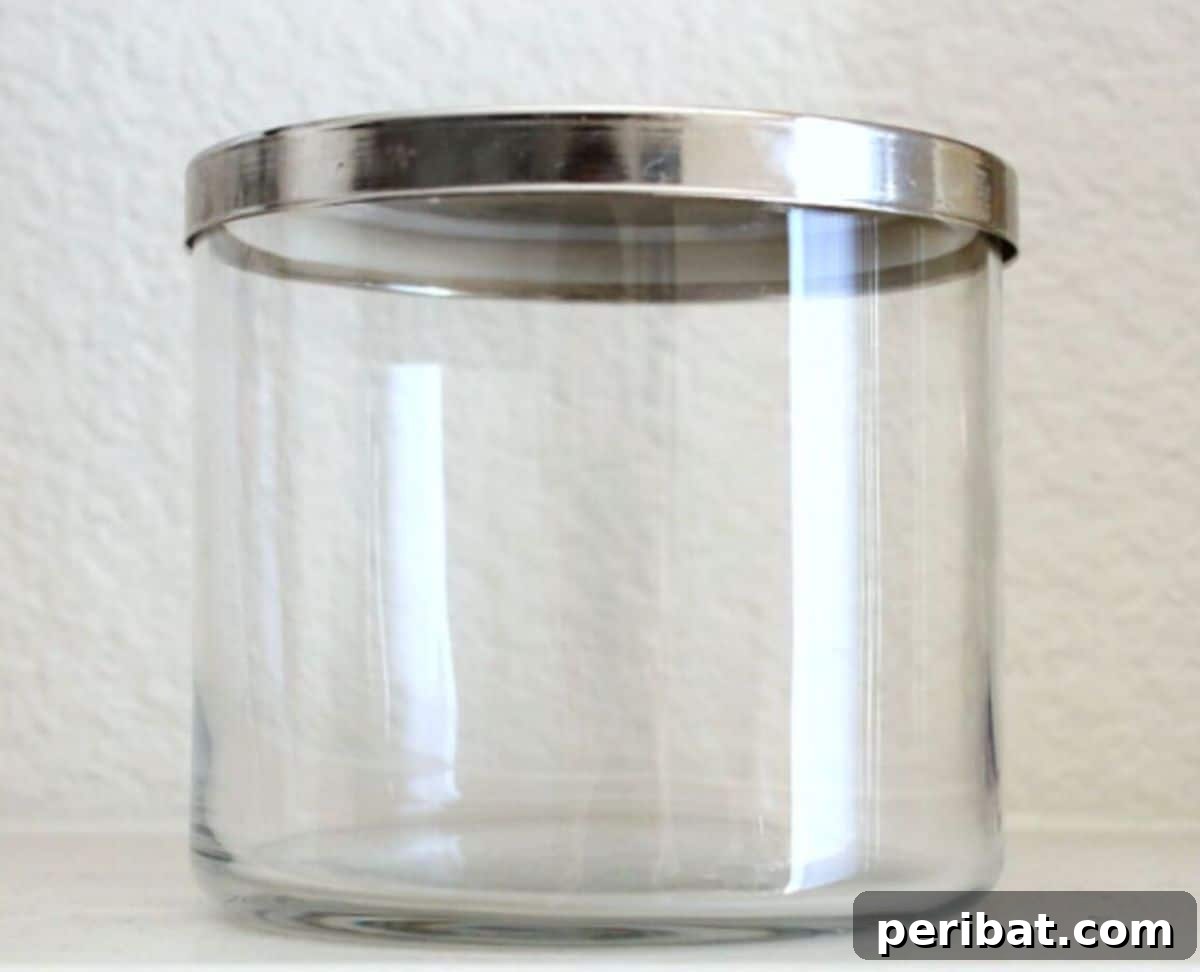 Beyond the Wick: Creative Candle Jar Transformations 15 A clean candle jar.