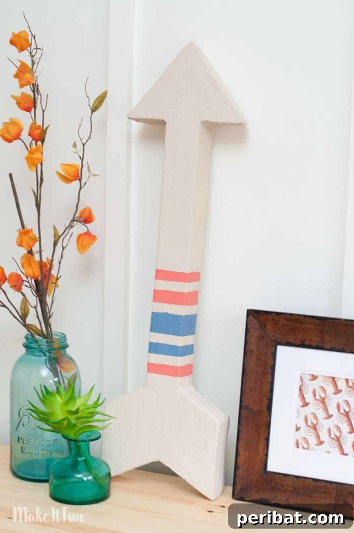 120 Inspiring DIY Boho Decor Ideas and Projects 124 Versatile DIY arrow decor made from foam, an easy and enjoyable project for beginners, adding a unique geometric touch to walls.