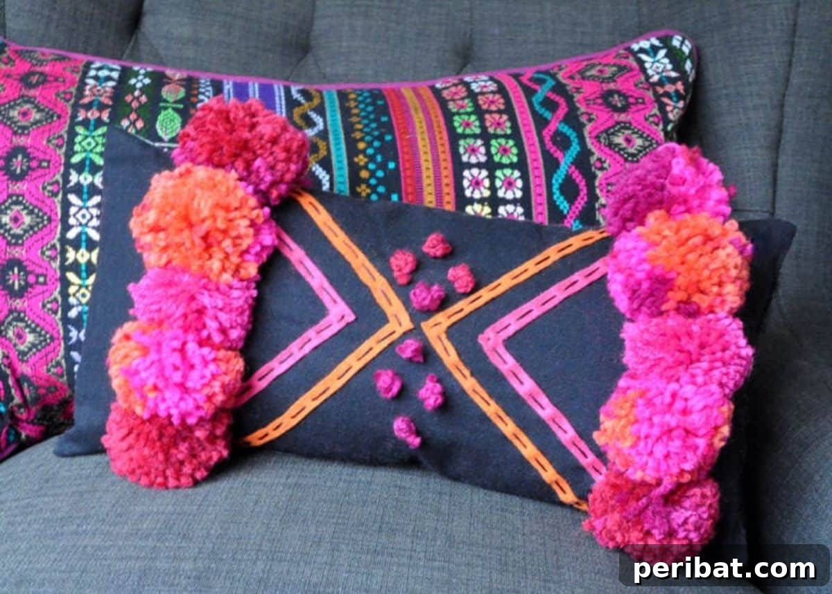 120 Inspiring DIY Boho Decor Ideas and Projects 24 Vibrant DIY boho Moroccan pillow, transforming a simple pillow into a quirky, bohemian accent.