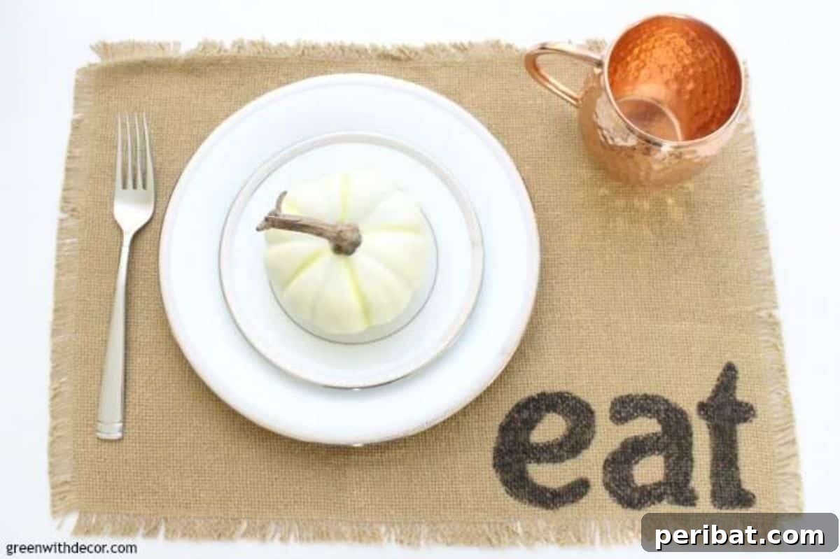 120 Inspiring DIY Boho Decor Ideas and Projects 25 Quick and handmade burlap placemats with marker designs, perfect for impressing holiday guests.