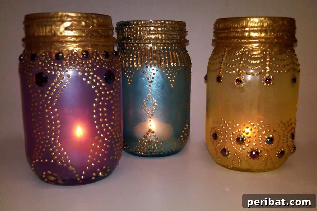 120 Inspiring DIY Boho Decor Ideas and Projects 40 Mason jars transformed into ethereal DIY boho lanterns, perfect for romantic or relaxing ambiance.