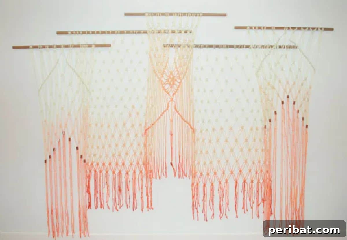 120 Inspiring DIY Boho Decor Ideas and Projects 53 Customizable and surprisingly easy DIY ombre macrame hanging, replicating designer store appeal.
