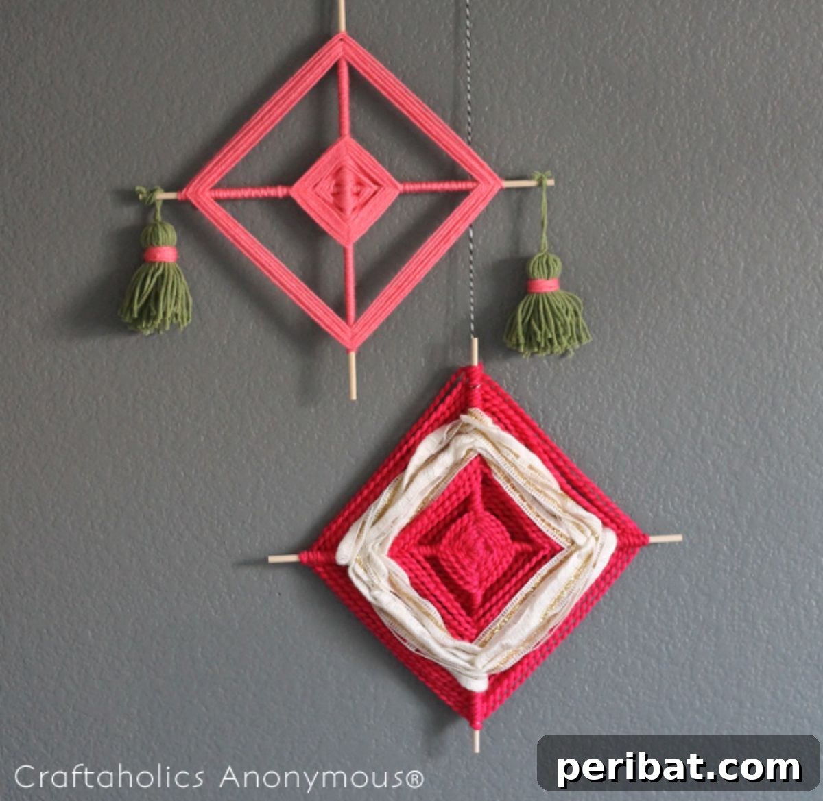 120 Inspiring DIY Boho Decor Ideas and Projects 61 Modern God's Eye wall hanger, a nostalgic and aesthetic craft perfect for themed parties or room brightening.