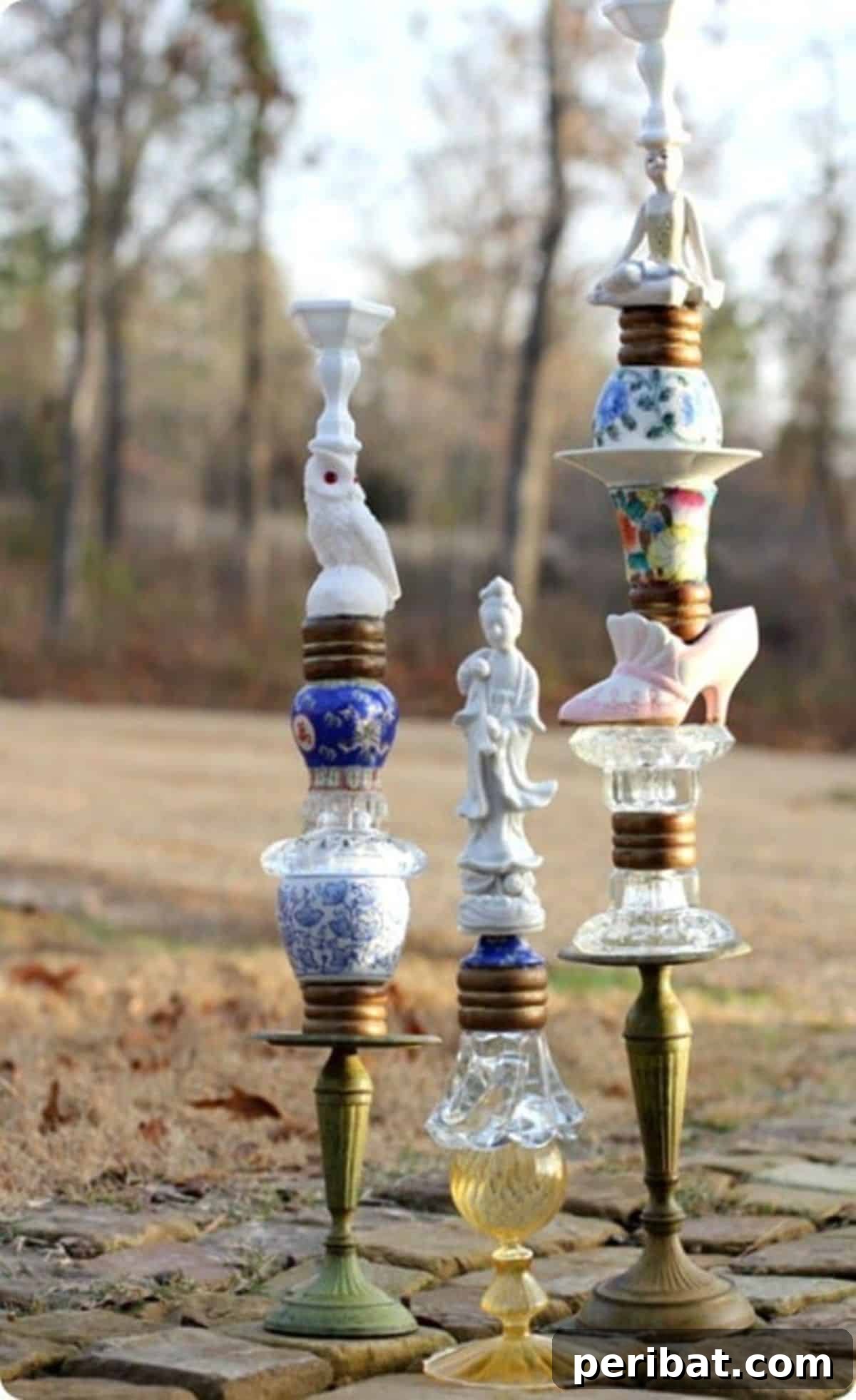 120 Inspiring DIY Boho Decor Ideas and Projects 63 Unique and eclectic knickknack candlesticks, bringing whimsical charm to any room and making every session magical.