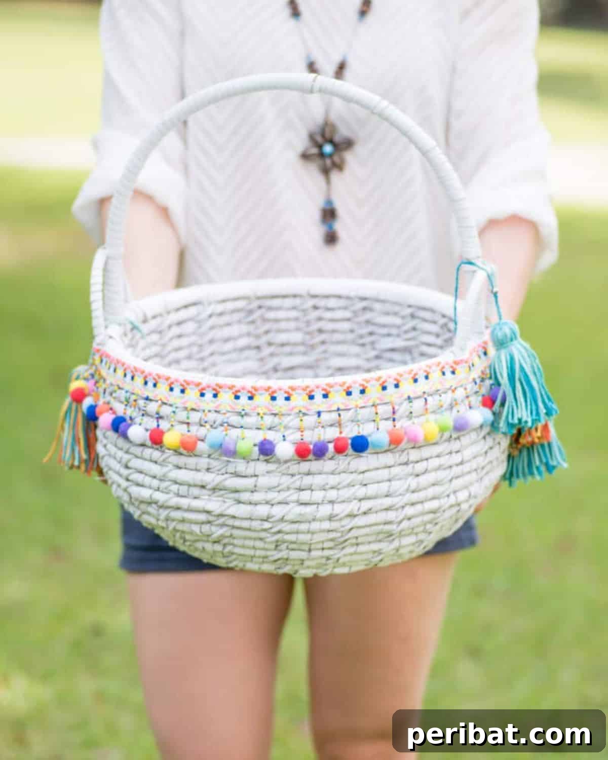 120 Inspiring DIY Boho Decor Ideas and Projects 90 Transform a standard basket into an eye-catching DIY boho market basket, adding flair for errands or home decoration.