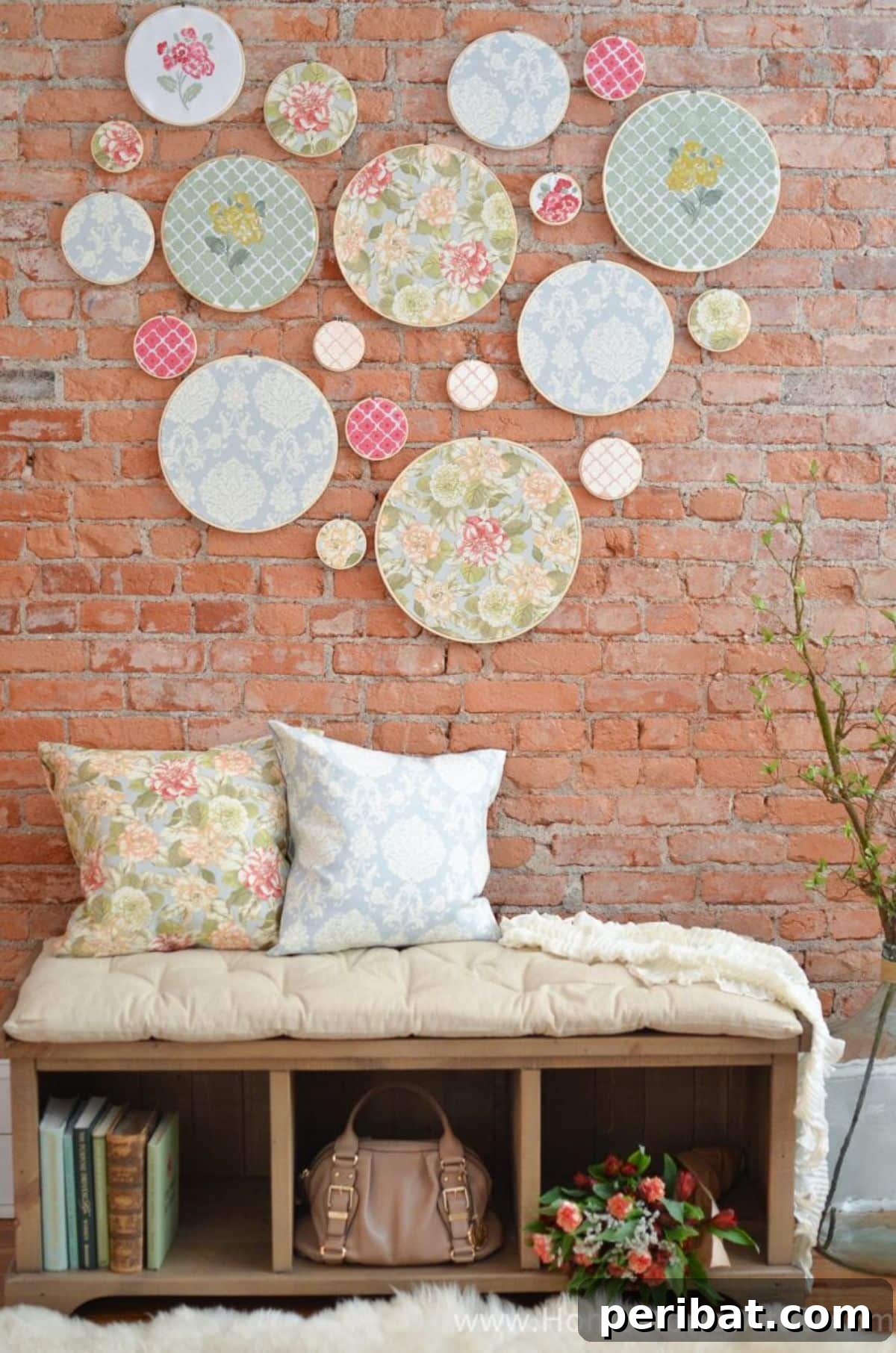 Elegant DIY Embroidery Hoop Wall Art for Large Wall Expanses