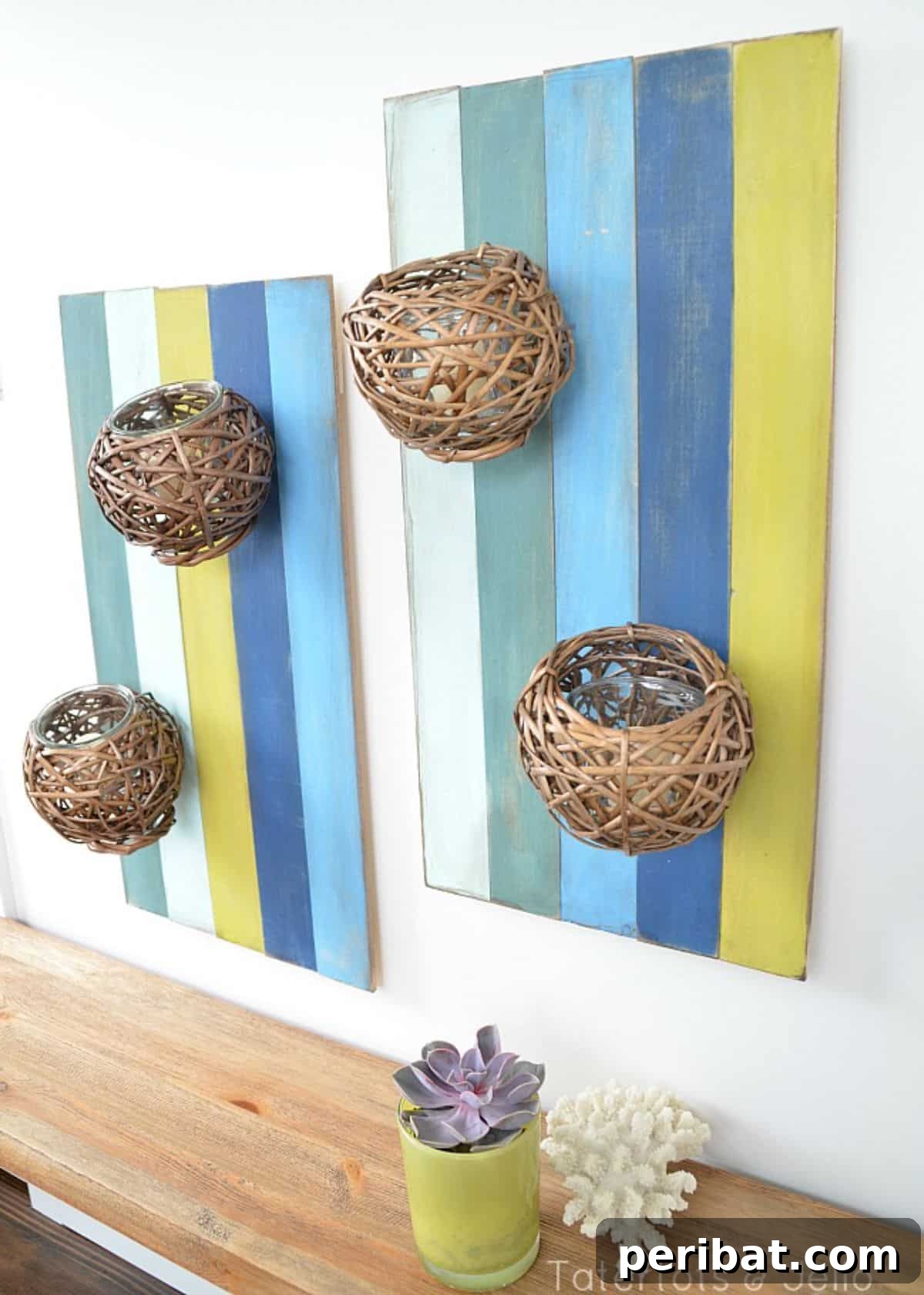 Captivating Outdoor Wall Sconce Pallet Art with Submerged Colors